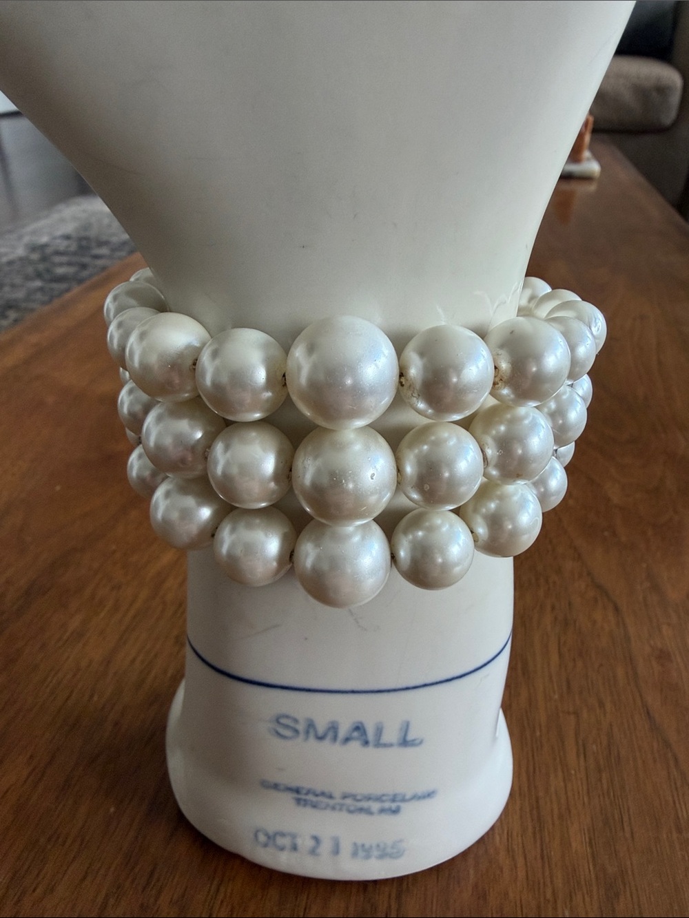 Vintage White Multi-Strand Pearl Bracelet Cuff